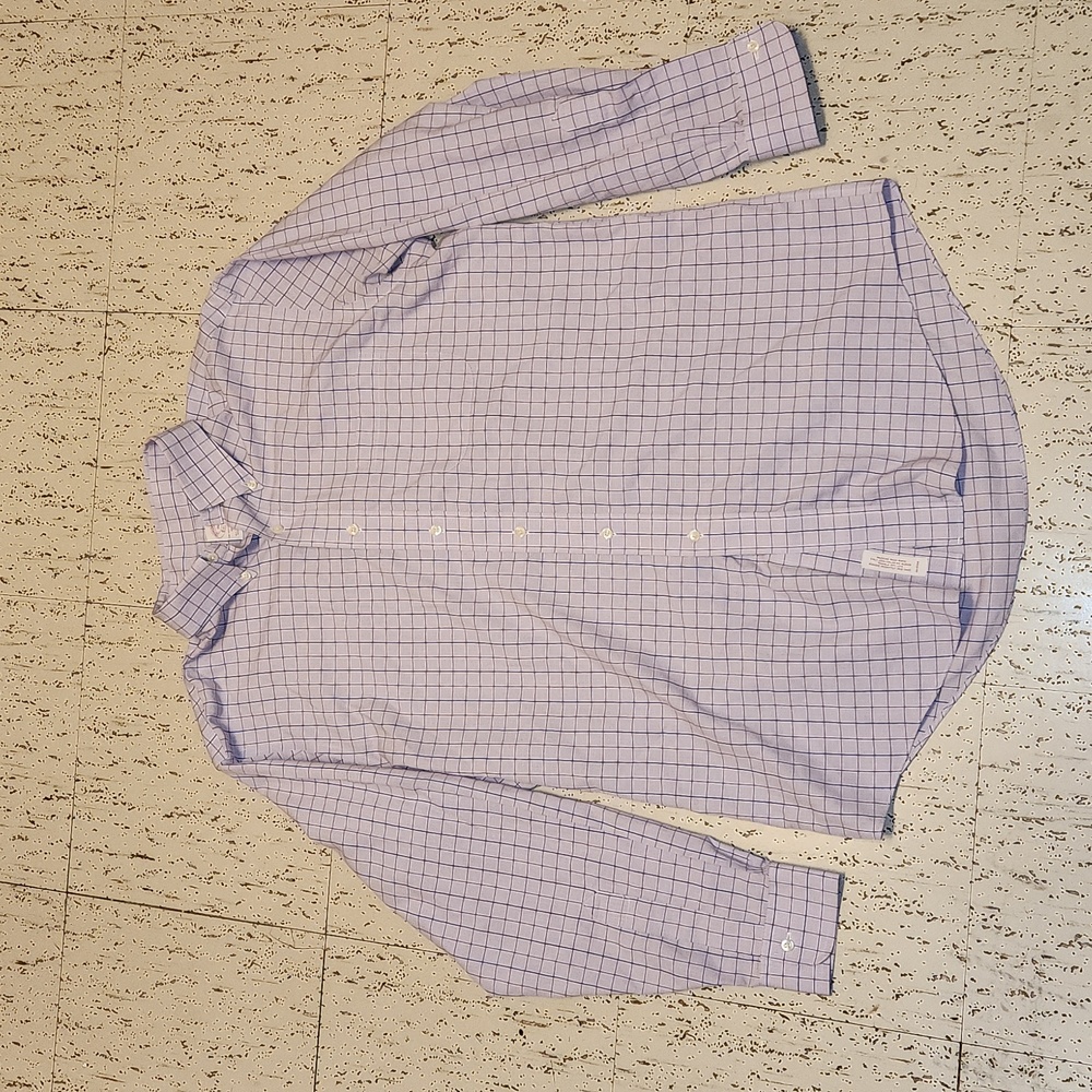 Brooks Brothers Pink & Blue Plaid Button Down Ling Sleeve Casual Dress Shirt